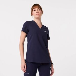 Figs Navy Blue Catarina One-Pocket Scrub Top
